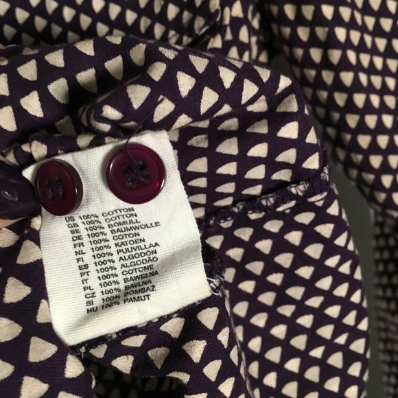 NWOT H&M Abstract Polka Purple Button Down - Picture 6 of 7